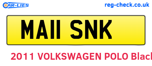 MA11SNK are the vehicle registration plates.