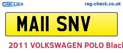 MA11SNV are the vehicle registration plates.