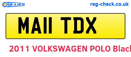 MA11TDX are the vehicle registration plates.