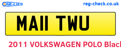 MA11TWU are the vehicle registration plates.