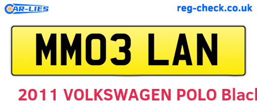 MM03LAN are the vehicle registration plates.