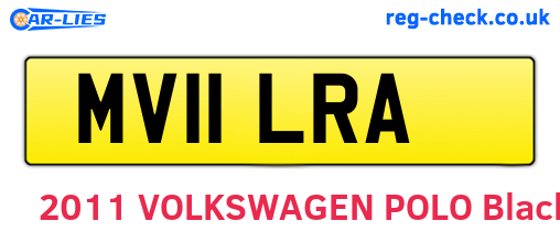 MV11LRA are the vehicle registration plates.