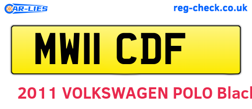 MW11CDF are the vehicle registration plates.