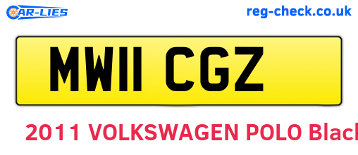 MW11CGZ are the vehicle registration plates.