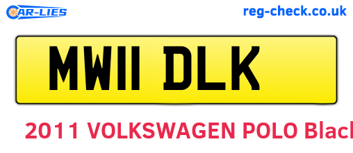 MW11DLK are the vehicle registration plates.