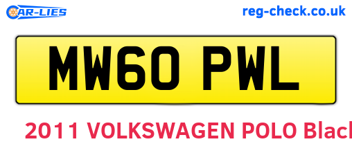 MW60PWL are the vehicle registration plates.