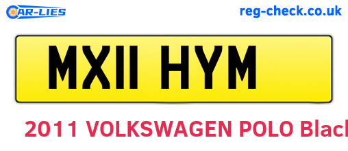 MX11HYM are the vehicle registration plates.