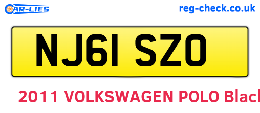 NJ61SZO are the vehicle registration plates.
