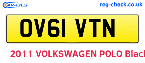 OV61VTN are the vehicle registration plates.