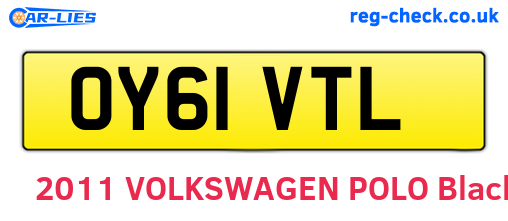 OY61VTL are the vehicle registration plates.
