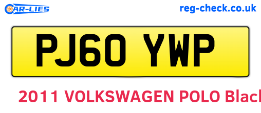 PJ60YWP are the vehicle registration plates.