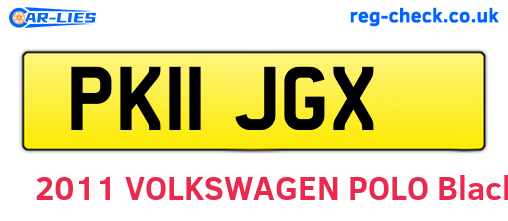 PK11JGX are the vehicle registration plates.