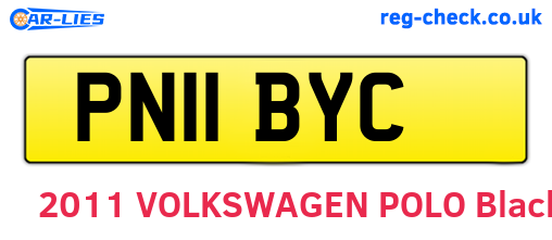 PN11BYC are the vehicle registration plates.