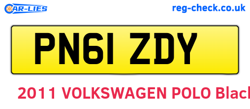PN61ZDY are the vehicle registration plates.