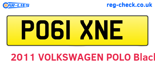PO61XNE are the vehicle registration plates.