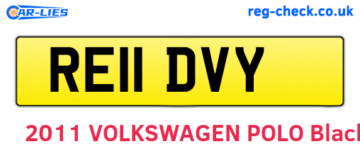 RE11DVY are the vehicle registration plates.