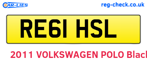 RE61HSL are the vehicle registration plates.