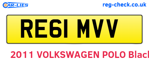 RE61MVV are the vehicle registration plates.