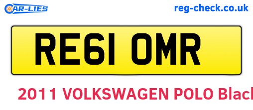 RE61OMR are the vehicle registration plates.