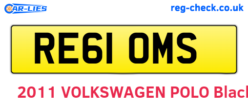 RE61OMS are the vehicle registration plates.