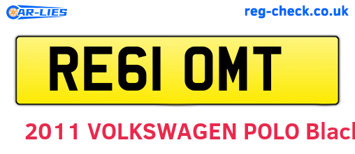 RE61OMT are the vehicle registration plates.