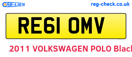 RE61OMV are the vehicle registration plates.
