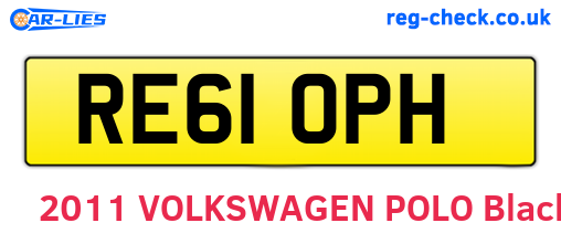 RE61OPH are the vehicle registration plates.