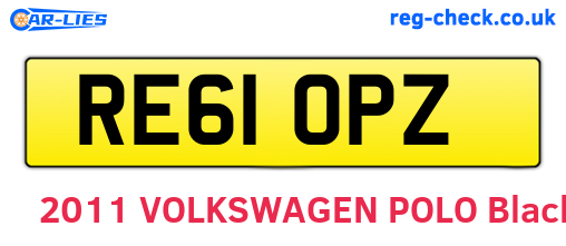 RE61OPZ are the vehicle registration plates.
