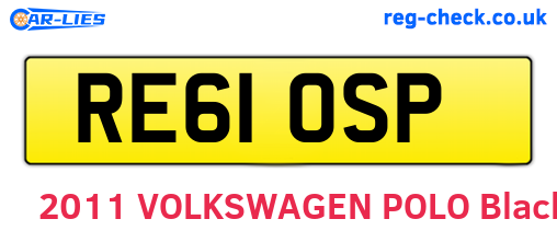 RE61OSP are the vehicle registration plates.