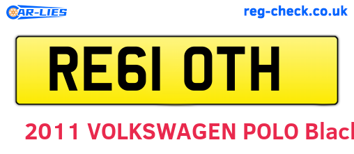 RE61OTH are the vehicle registration plates.