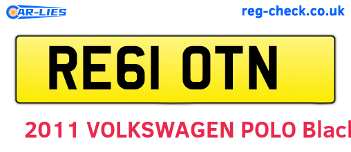 RE61OTN are the vehicle registration plates.