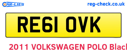 RE61OVK are the vehicle registration plates.