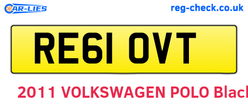 RE61OVT are the vehicle registration plates.