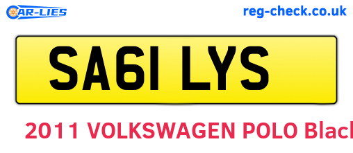 SA61LYS are the vehicle registration plates.