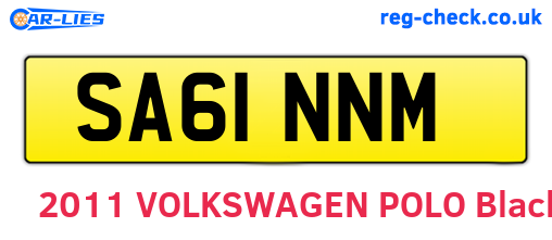 SA61NNM are the vehicle registration plates.