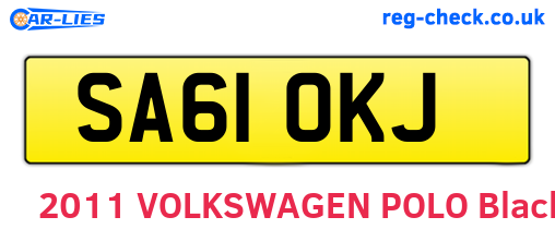 SA61OKJ are the vehicle registration plates.