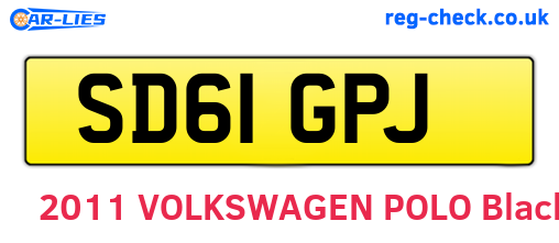 SD61GPJ are the vehicle registration plates.