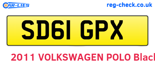 SD61GPX are the vehicle registration plates.