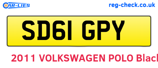 SD61GPY are the vehicle registration plates.