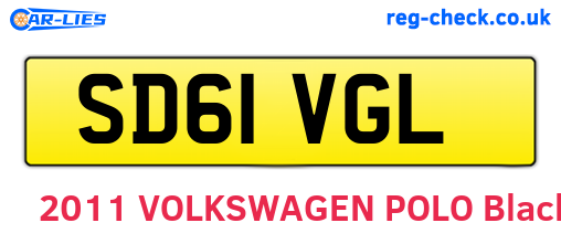 SD61VGL are the vehicle registration plates.