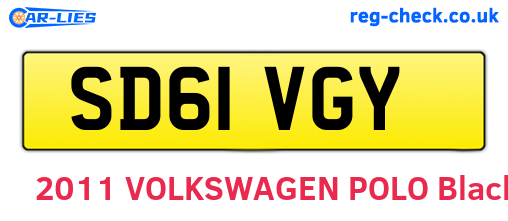 SD61VGY are the vehicle registration plates.