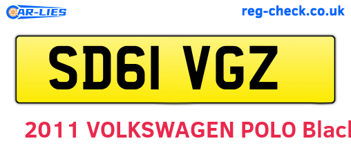 SD61VGZ are the vehicle registration plates.