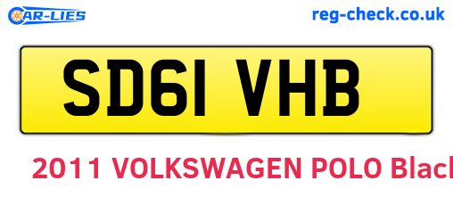 SD61VHB are the vehicle registration plates.