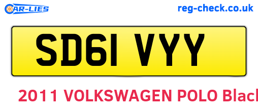 SD61VYY are the vehicle registration plates.