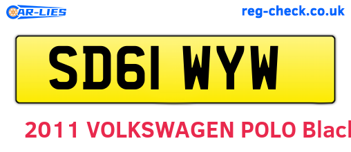 SD61WYW are the vehicle registration plates.