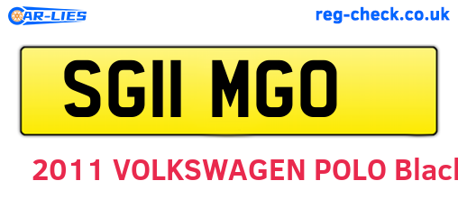 SG11MGO are the vehicle registration plates.