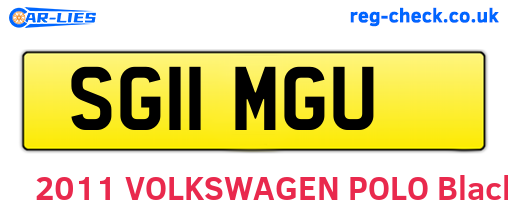 SG11MGU are the vehicle registration plates.