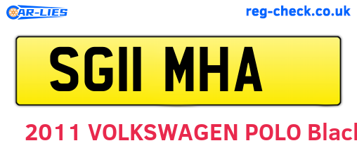 SG11MHA are the vehicle registration plates.
