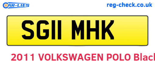 SG11MHK are the vehicle registration plates.