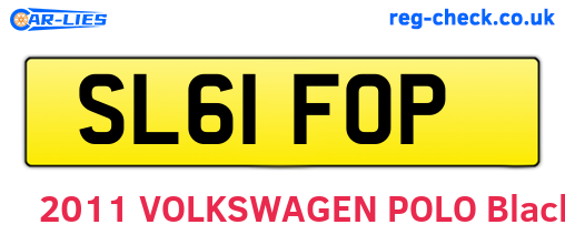 SL61FOP are the vehicle registration plates.